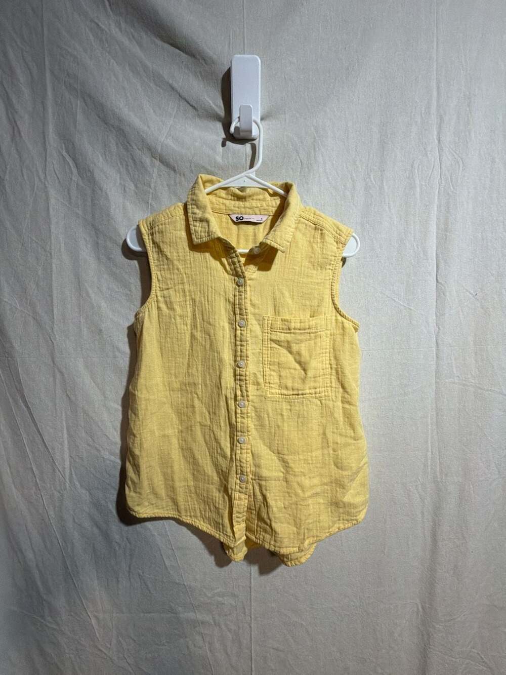 SO Goods for Life Women's Sleeveless Cotton Button-Down Shirt